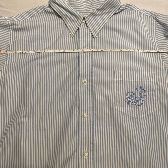 Lauren Ralph Lauren Mens S/M Button Down Shirt Striped Embroider Logo Rare - Picture 11 of 13